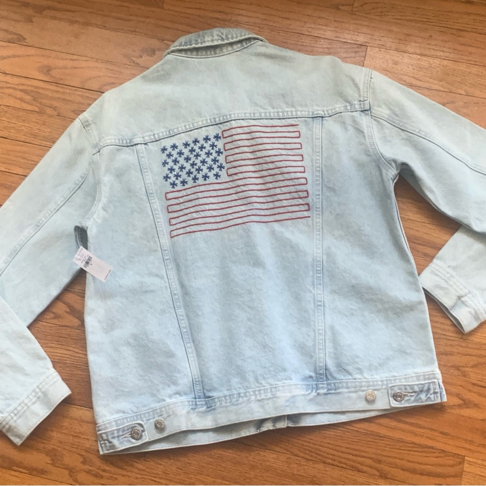 COPY - American flag denim jacket NWT